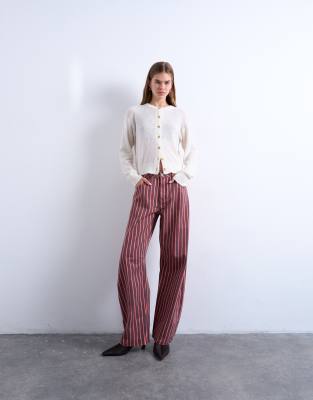Topshop Barrel Jeans In Multi