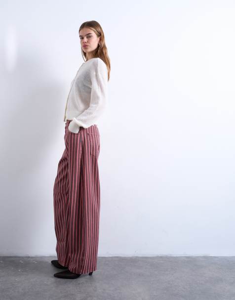 Topshop – Barrel-Jeans in Rot und Rosa - view 1