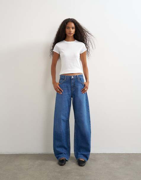 Topshop Barrel jeans med mellemhøj talje i mellemblå - view 1