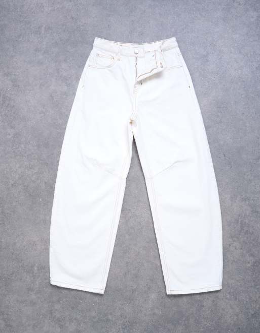 Topshop - Barrel - Kalkfarvede jeans med mellemhøj talje og tøndeformede ben, 6 af 7