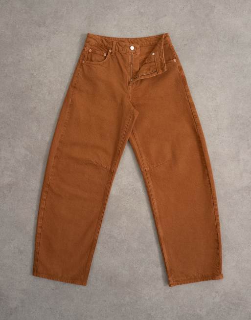 Topshop - Barrel - Kalkfarvede jeans med mellemhøj talje og tøndeformede ben, 6 af 7