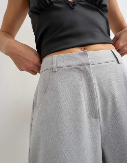 Topshop barrel-leg broek met grijze streep, 4 van 9