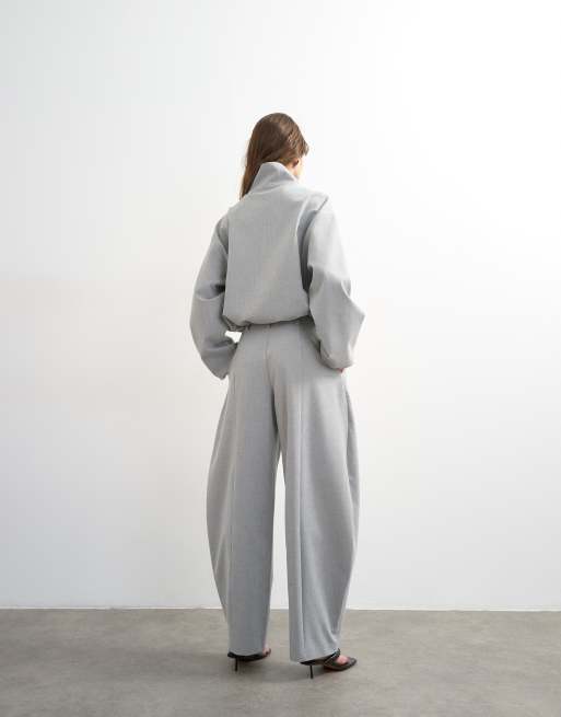 Topshop barrel leg pants in light gray - part of a set, 4 of 5