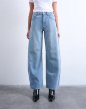 Topshop Barrel mid rise jean in bleach