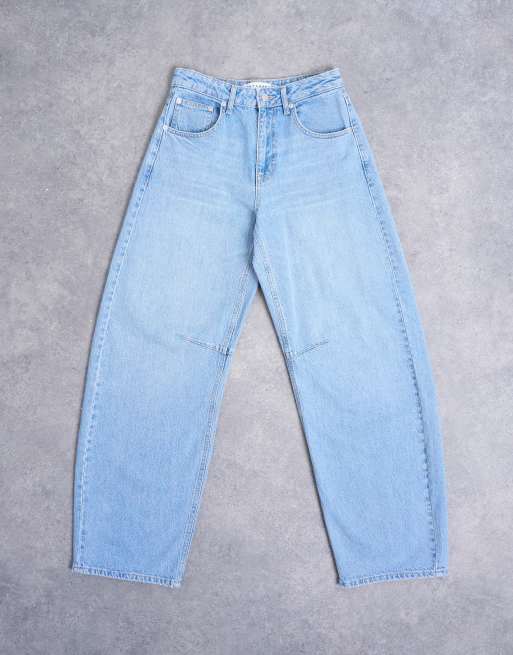 Topshop Barrel high rise jeans in bleach