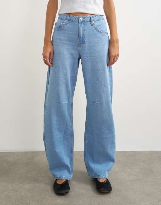 Topshop Barrel mid rise jean in bleach, 2 of 5