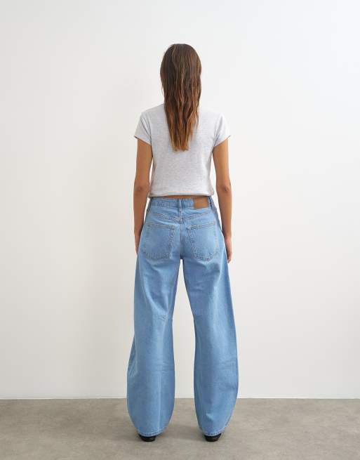 Topshop Barrel mid rise jean in bleach, 5 of 5