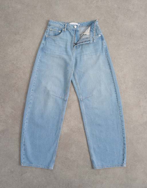 Topshop Barrel mid rise jeans in bleach, 6 of 7