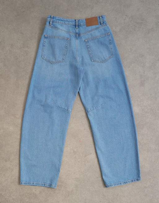 Topshop Barrel mid rise jeans in bleach, 7 of 7