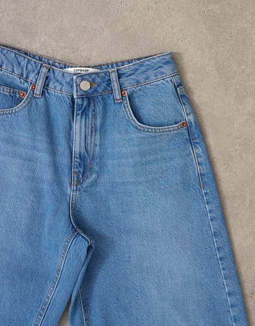 Topshop Barrel mid rise jeans in vintage blue, 8 of 8