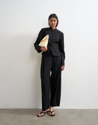 Topshop Barrel Pants In Black