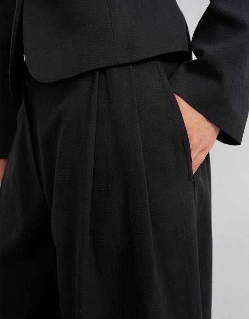 Topshop barrel pants in black (Part of a set), 4 of 5