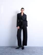 Topshop barrel point trouser in black