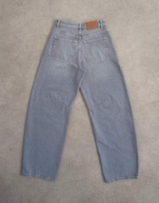 Topshop barreljeans med hög midja i fin grå, 7 av 7