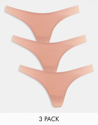 Topshop Topshop Base Layers 3 multipack cheeky brief in rose-Pink