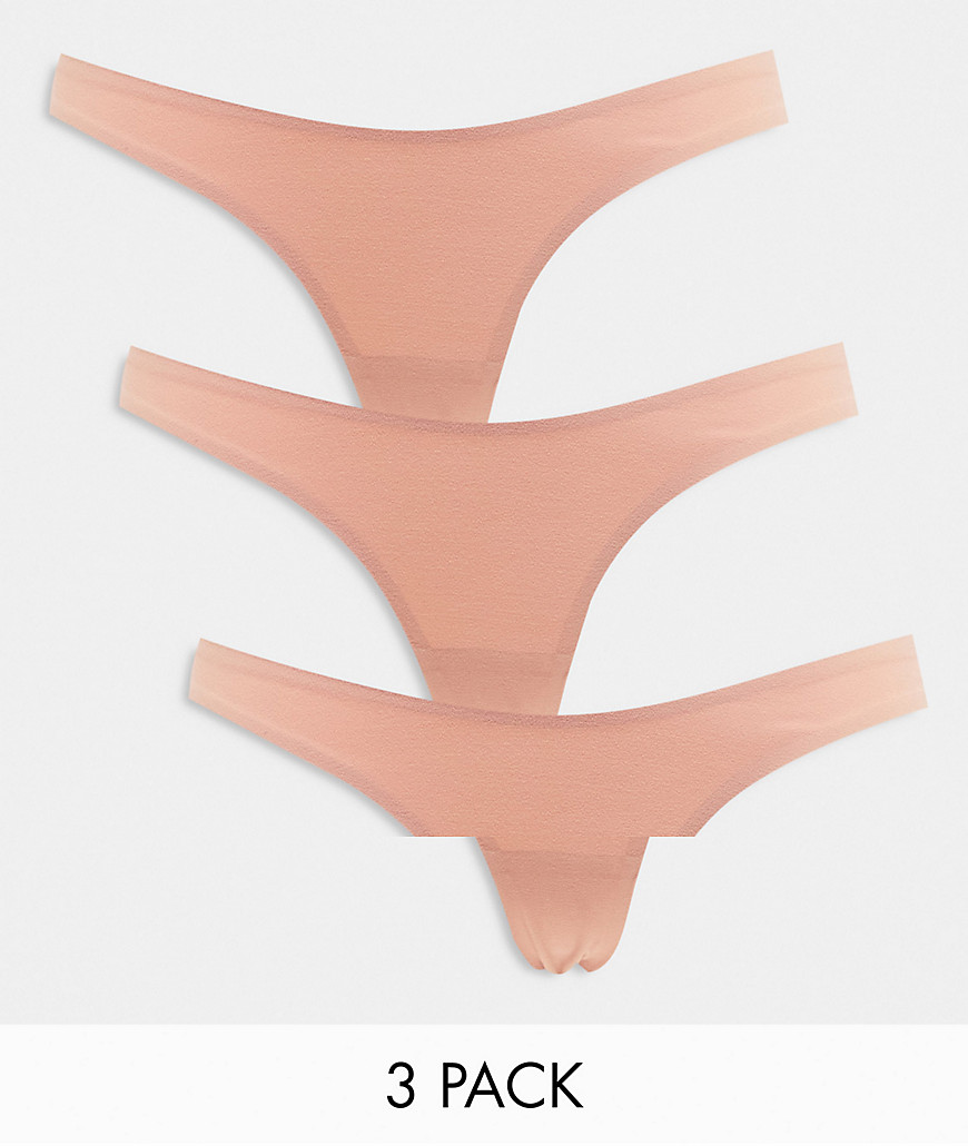 Topshop Base Layers 3 Multipack Cheeky Briefs In Rose-pink