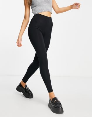Topshop Basic Ankle Legging In Black In Black