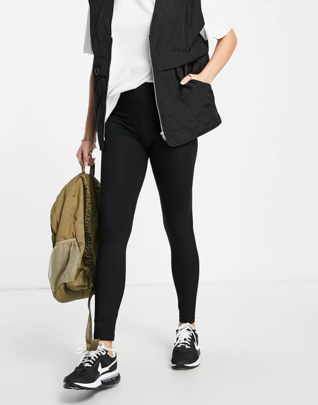 Topshop basic ankle legging in black