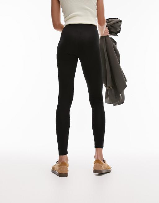 ASOS DESIGN Hourglass legging with high waist in matte sheen in black