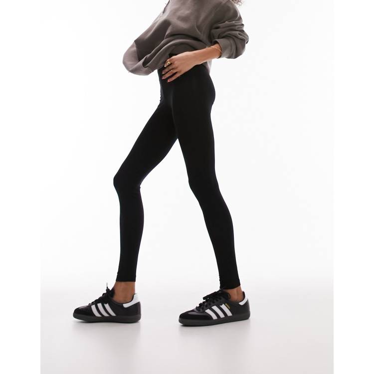 Buy Topshop women regular fit plain pullon ankle leggings black