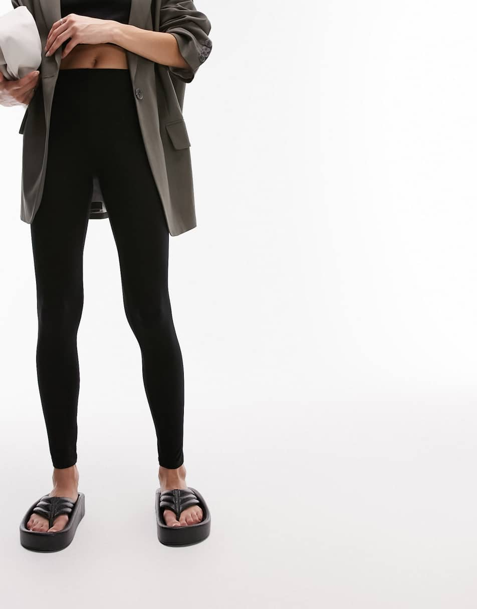 Topshop basic ankle length legging in black