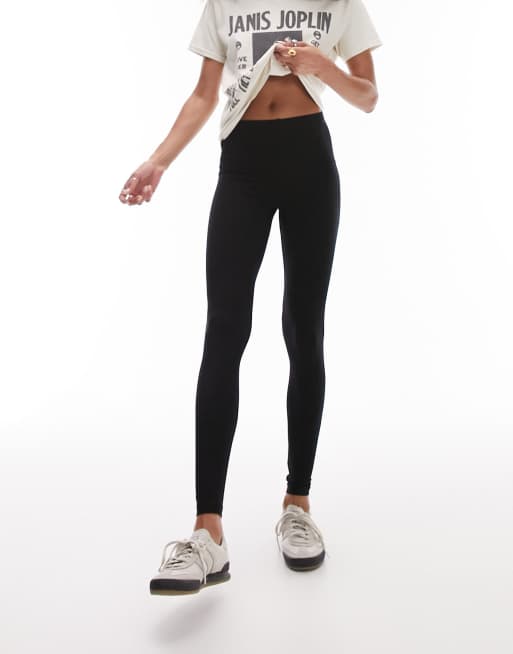 Topshop Tall basic ankle legging in black