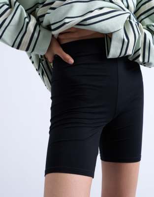 Topshop Basic Legging Short In Black