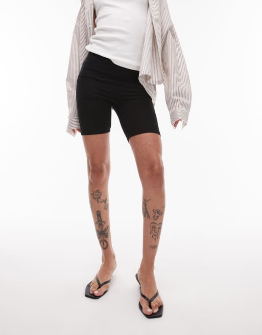 Topshop basic legging short in black