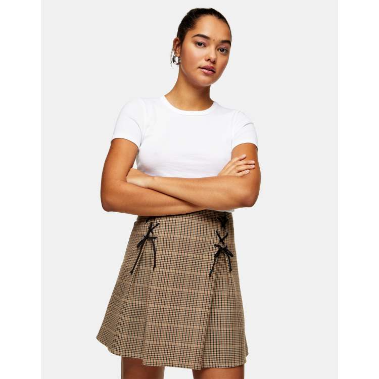 Petite T-shirt Ajusté Blanc À Imprimé Et Détail Noeuds | Petite | PLT FR