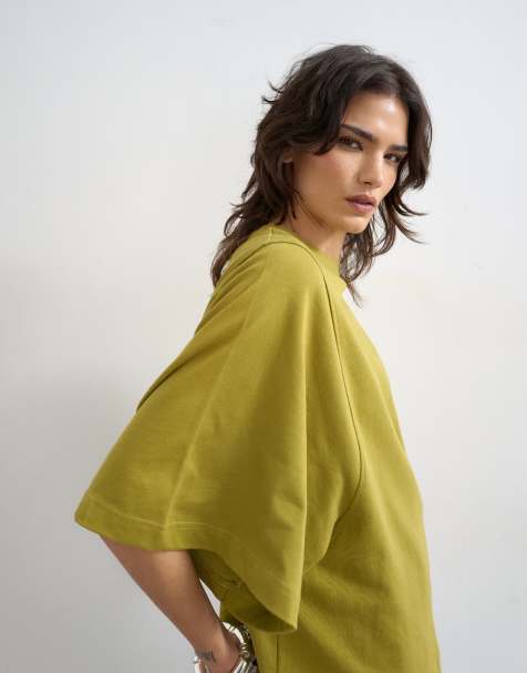 Topshop batwing T-shirt in green - view 1