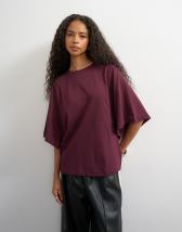 Topshop batwing t-shirt in plum