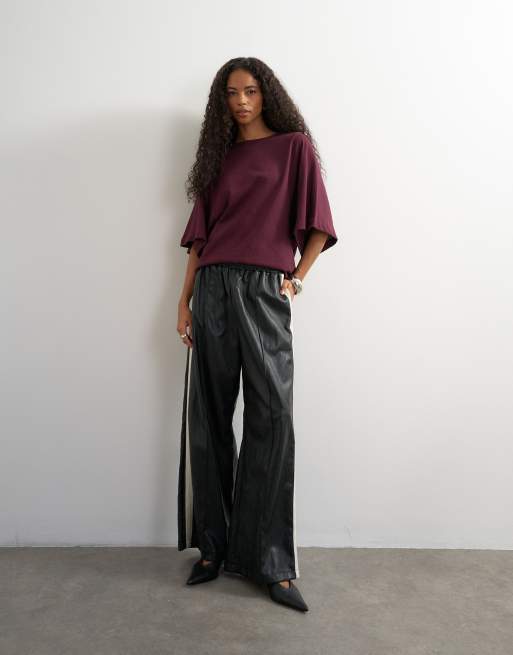 Topshop batwing T-shirt in pruim, 3 van 4