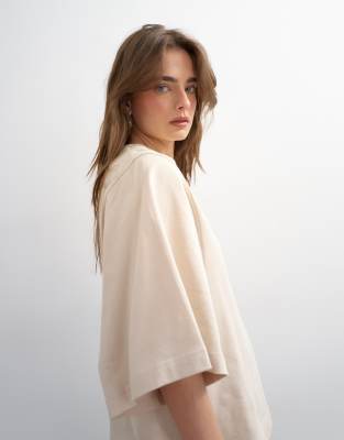 Topshop Batwing T-shirt In Neutral
