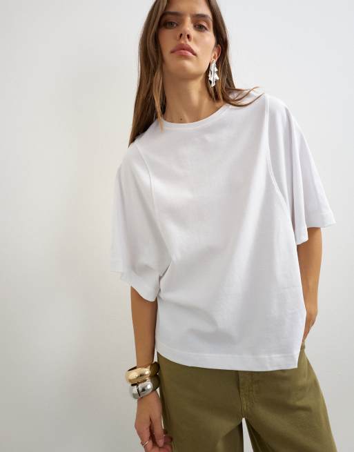 Topshop batwing t-shirt in white, 2 of 4