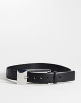 Topshop Bea real leather wide belt in black