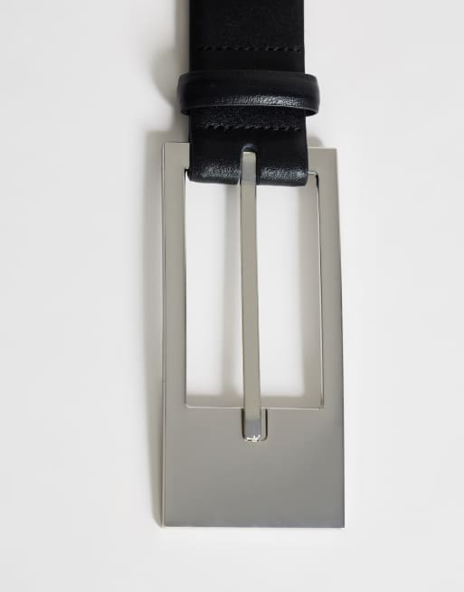 Topshop Bea real leather wide belt in black, 2 of 3