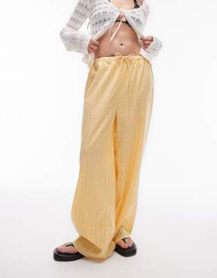 Topshop beach check pants in sunshine yellow