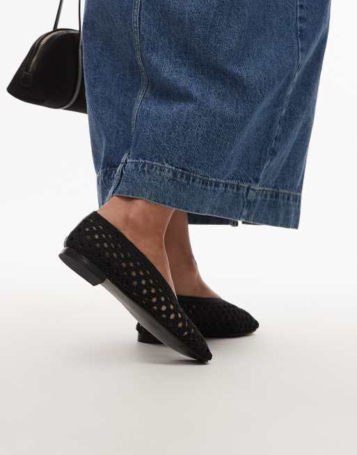 Topshop - Beatti - Scarpe basse nere intrecciate, 3 di 4