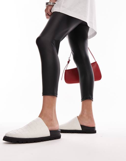 Topshop - Beau - Hvide vævede mules