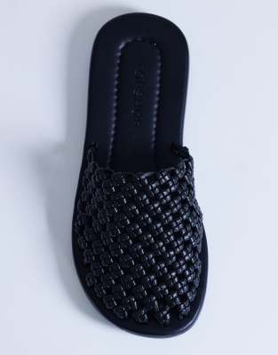 Topshop - Beau - Mules tressées - Noir