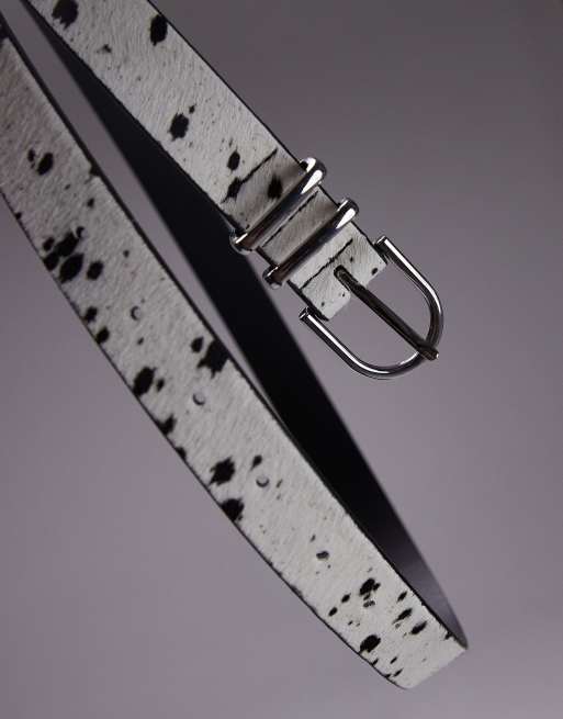 Topshop Beau skinny leather belt in pony print, 2 of 4