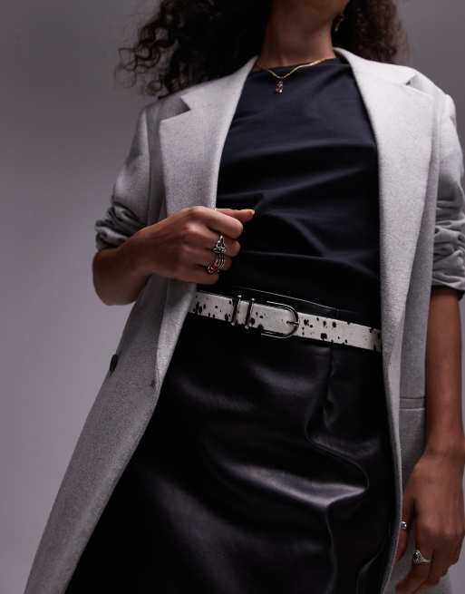 Topshop Beau skinny leather belt in pony print, 4 of 4