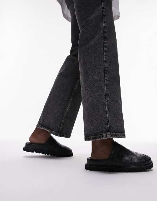 Topshop – Beau – Svarta, vävda mules, 3 av 4