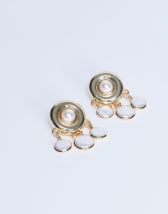 Topshop Becca drop earrings in gold and pearl