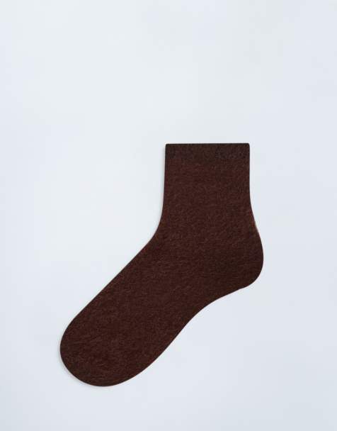 Topshop - Behaaglijke pluizige sokken in chocoladebruin - view 1