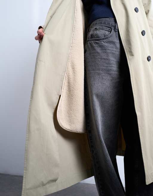 Topshop - Beige 2 i 1 trenchcoat med aftageligt for, 2 af 4