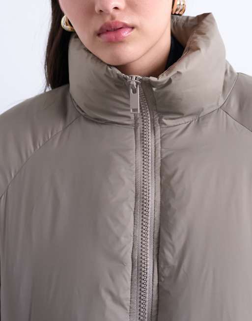 Topshop - Beige bomber-dynejakke, 4 af 4