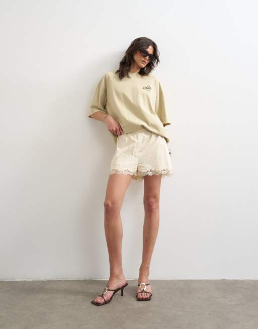Topshop - Beige oversized T-shirt med 'Little Italy'-grafik, 3 af 4