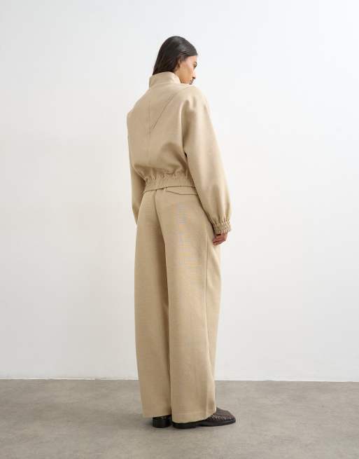 Topshop – Beige, smala byxor med snurrad söm, del av set, 2 av 5