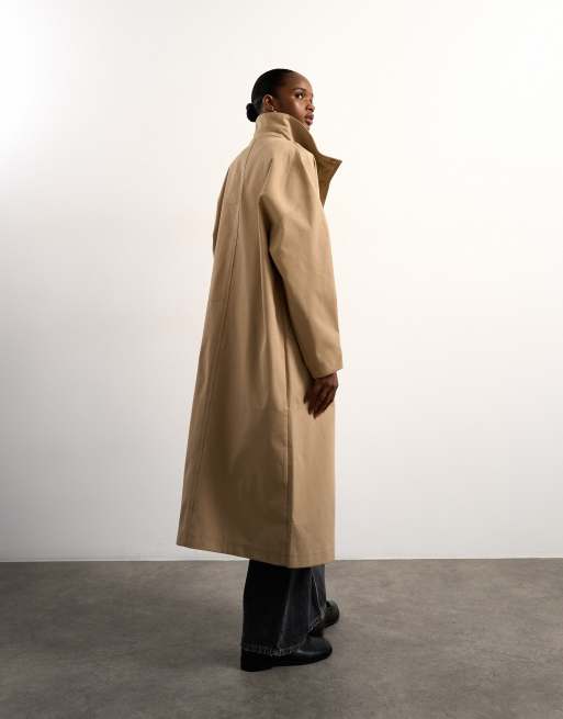 Topshop – Beige, stilren trenchcoat i oversize med ståkrage, 3 av 4